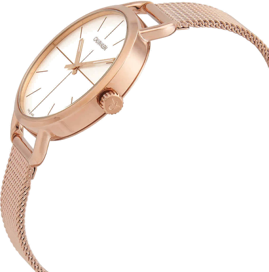 Montre Femme Calvin Klein Even K7B23626 Cadran Blanc Maille Milanaise Or Rose vue 2