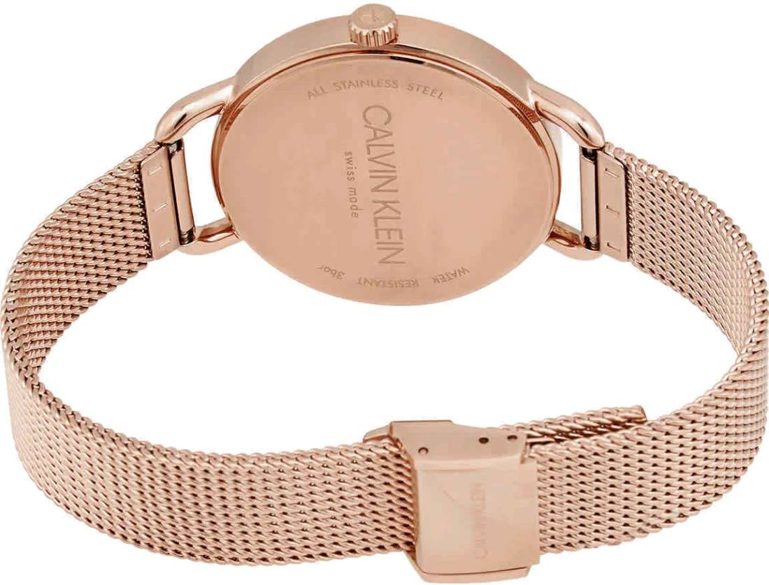 Montre Femme Calvin Klein Even K7B23626 Cadran Blanc Maille Milanaise Or Rose vue 3