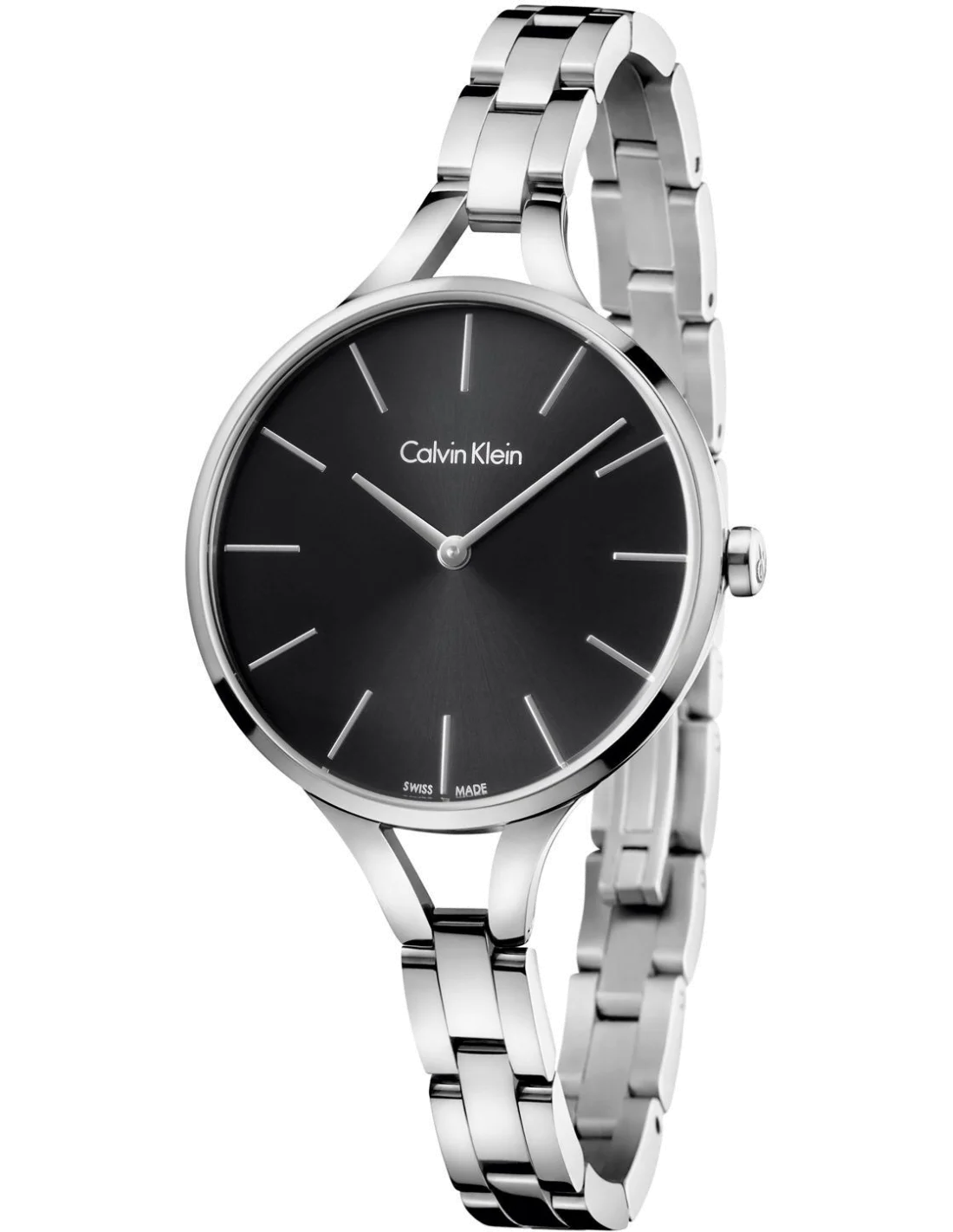 Montre Calvin Klein Graphic K7E23141 pour Femme, Cadran Noir et Bracelet Acier