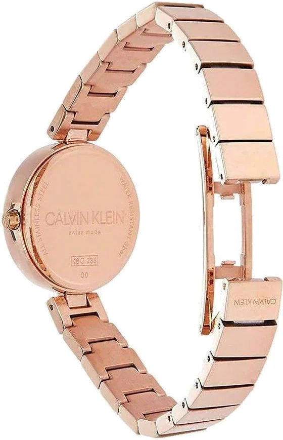 Montre Femme Calvin Klein Authentic K8G23646 en acier inoxydable doré rose vue 4