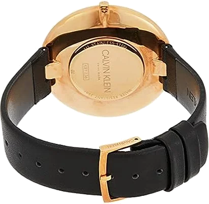 Montre Femme Calvin Klein K8Y236C1 - Cadran Noir, Bracelet Cuir, Boîtier Or Rose vue 3
