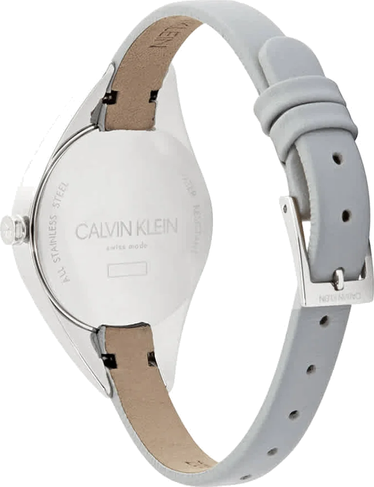 Montre Femme Calvin Klein Rebel K8P231Q4 quartz bicolore cadran gris bracelet cuir gris vue 3