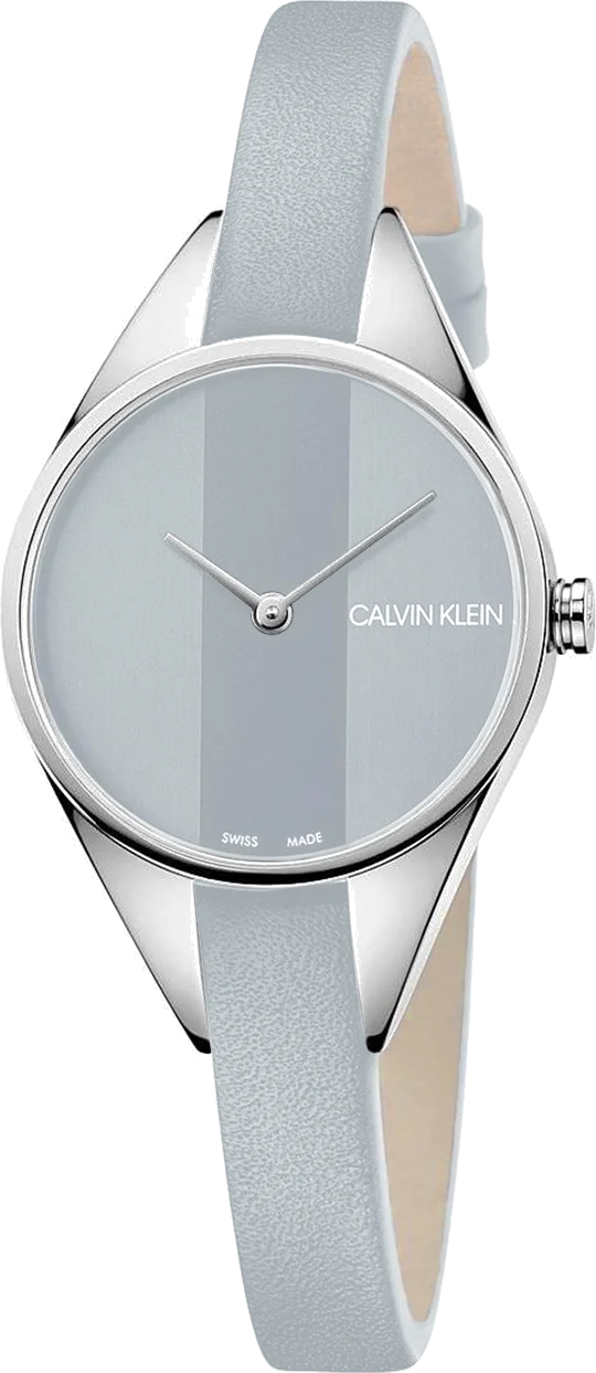 Montre Femme Calvin Klein Rebel K8P231Q4 quartz bicolore cadran gris bracelet cuir gris