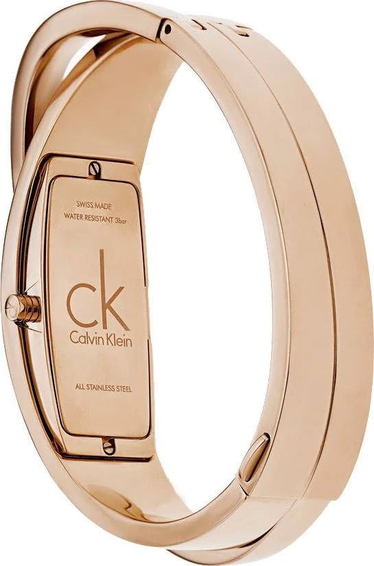 Montre Femme Calvin Klein Feminine K2J24601 Bracelet rigide en acier doré rose vue 2