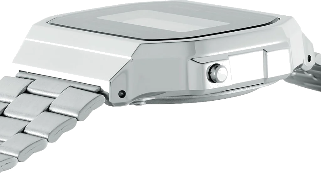 Montre Casio Vintage A168WEM-1EF - Cadran Noir Miroir, Bracelet Acier Inoxydable Argent - Unisexe vue 2