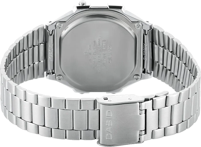 Montre Casio Vintage A168WEM-1EF - Cadran Noir Miroir, Bracelet Acier Inoxydable Argent - Unisexe vue 3