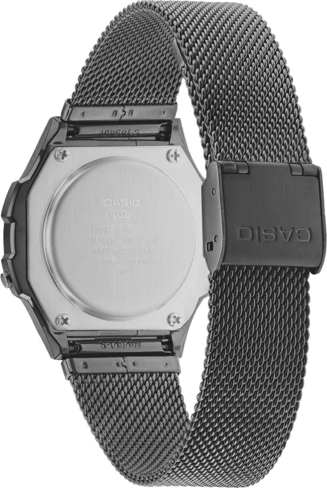 Montre Casio Vintage A168WEMB-1BDF Digitale Noire - Bracelet Maille Milanaise - Unisexe vue 2