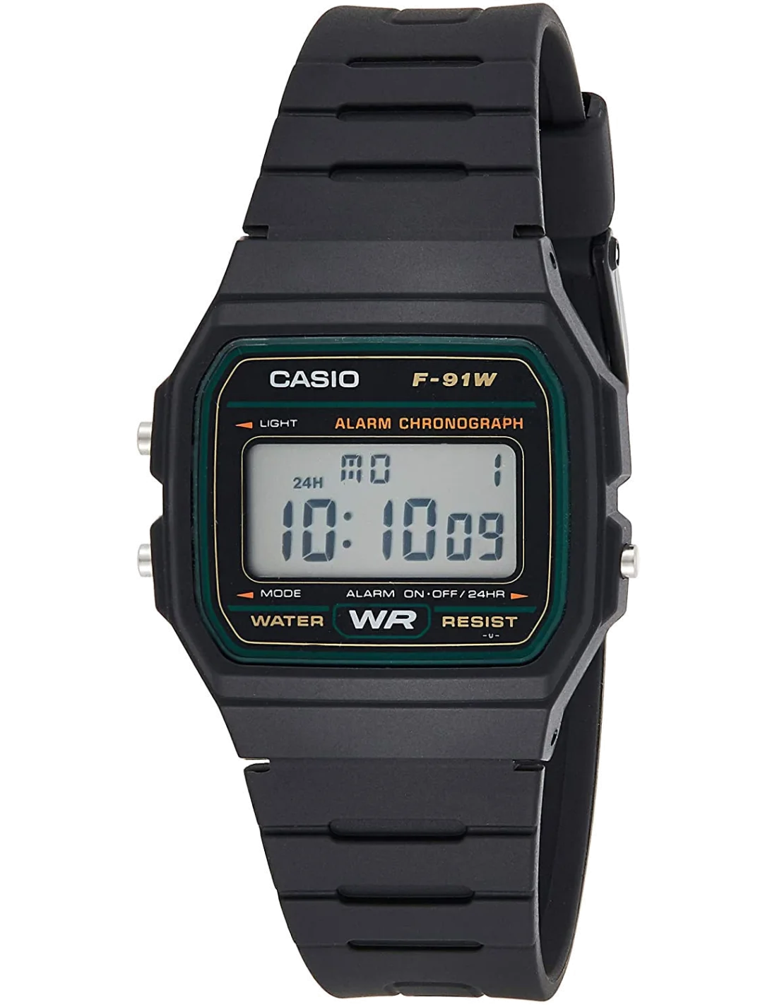 Montre Casio F-91W-3SDG Homme - Cadran Digital Gris, Bracelet Silicone Noir