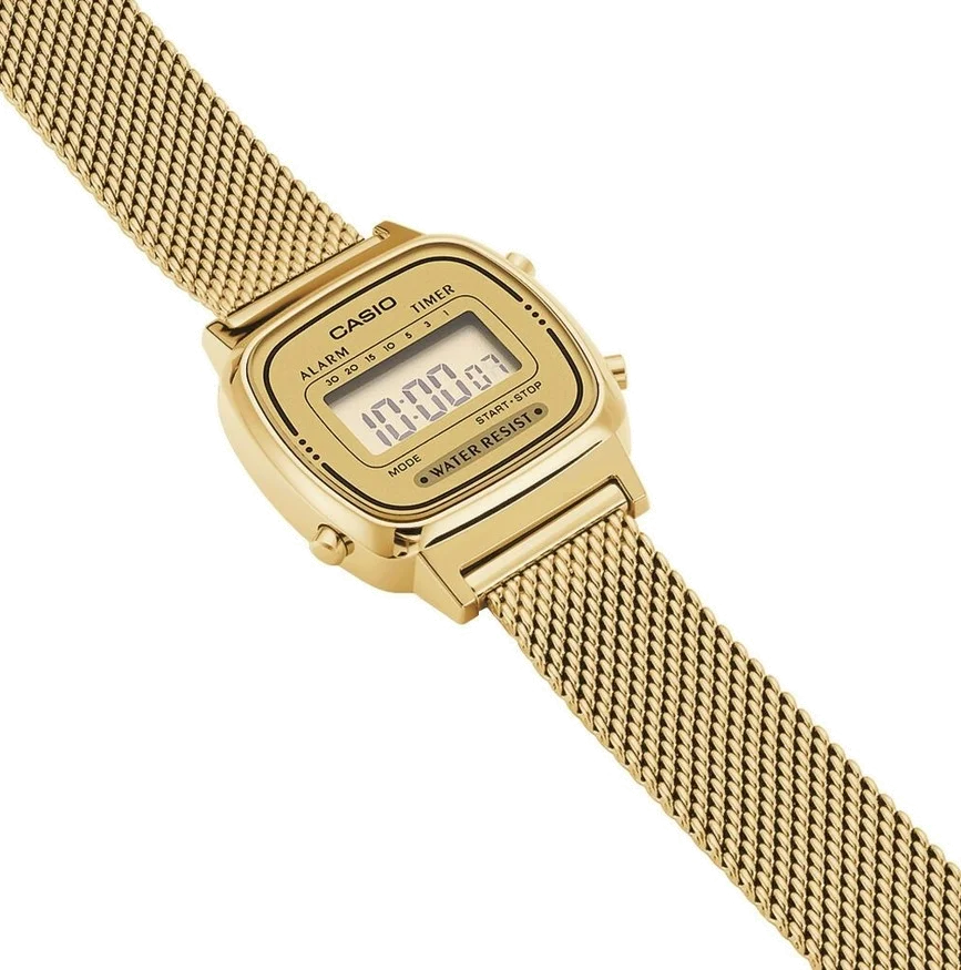 Montre Femme Casio LA670WEMY-9EF Cadran Digital Doré & Maille Milanaise vue 2