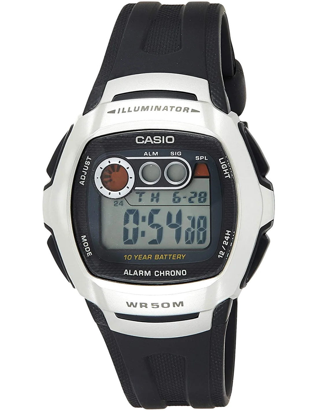 Montre Casio W-210-1AVEF pour Homme, Boîtier Gris et Cadran Noir Digital