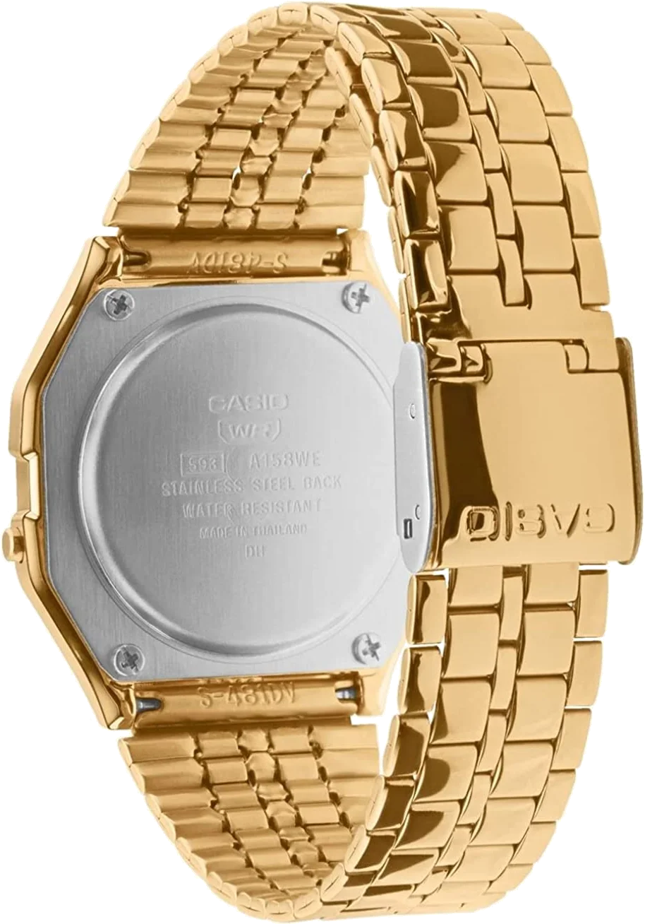 Montre Casio Vintage A158WETG-9A en acier doré, numérique, unisexe vue 2