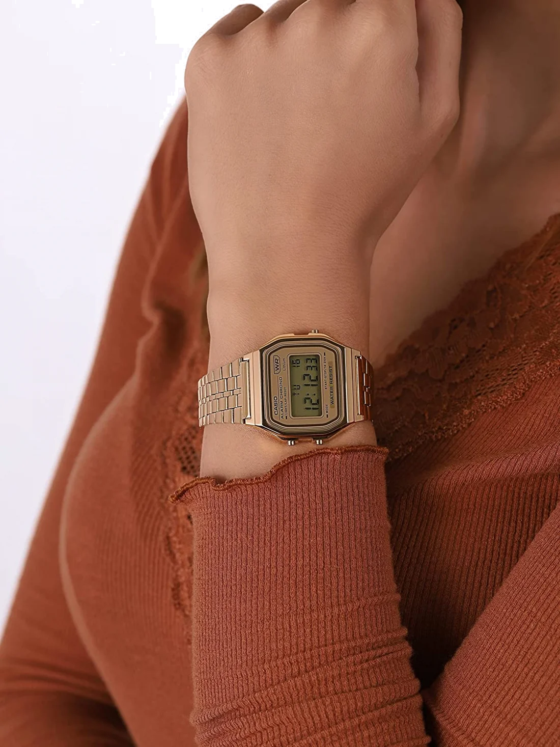 Montre Casio Vintage A158WETG-9A en acier doré, numérique, unisexe vue 4