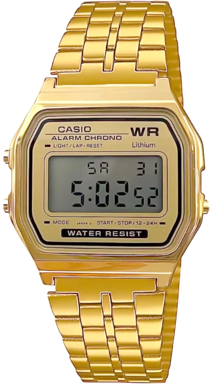 Montre Casio Vintage A158WETG-9A en acier doré, numérique, unisexe