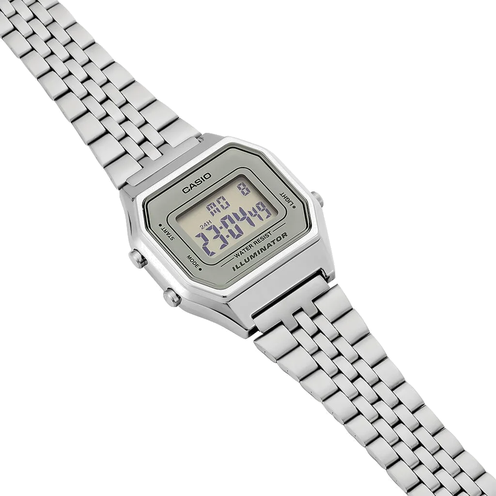 Montre Casio Vintage LA680WEA-7EF digitale grise unisexe en acier vue 2