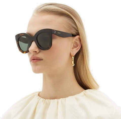 Lunettes de soleil Celine Papillon S005 CL4005FN monture en acétate - Ecaille vue 3