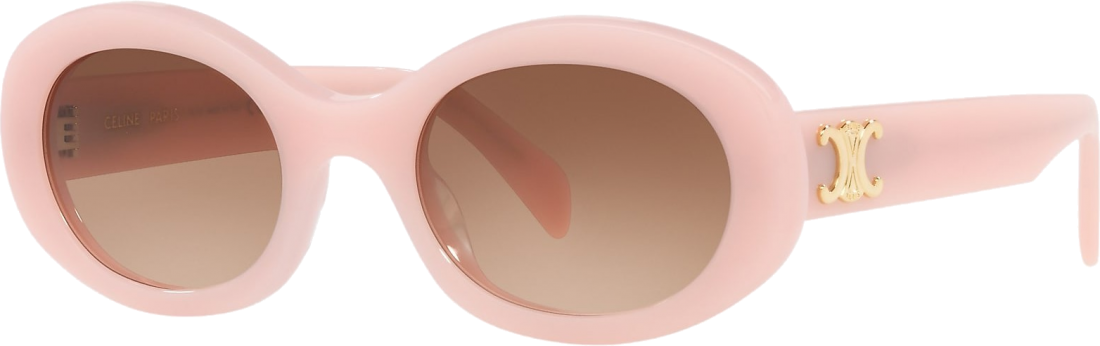 Lunettes de soleil Celine Triomphe 01 ovales CL40194U en acétate - Rose vue 2