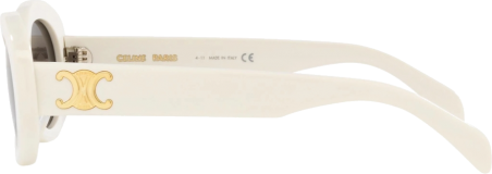 Lunettes de soleil Celine Triomphe 01 ovales CL40194U en acétate - Blanc vue 2