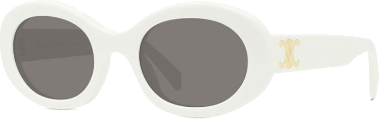 Lunettes de soleil Celine Triomphe 01 ovales CL40194U en acétate - Blanc vue 3