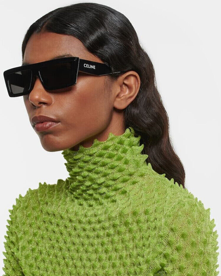 Lunettes de Soleil Celine CL40214U MONOCHROMS 02 forme rectangulaire - Noir vue 3