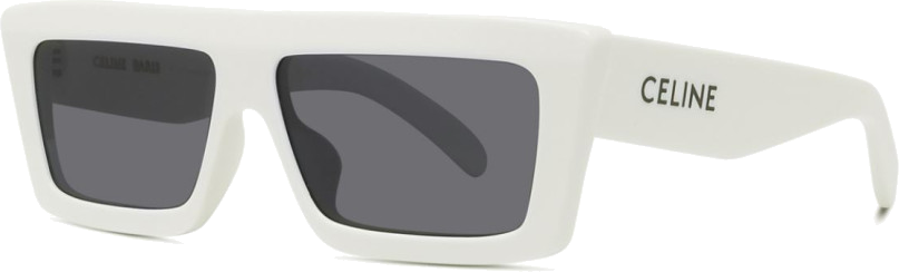 Lunettes de Soleil Celine CL40214U MONOCHROMS 02 forme rectangulaire - Blanc vue 2