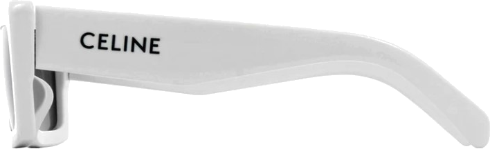 Lunettes de Soleil Celine CL40214U MONOCHROMS 02 forme rectangulaire - Blanc vue 3