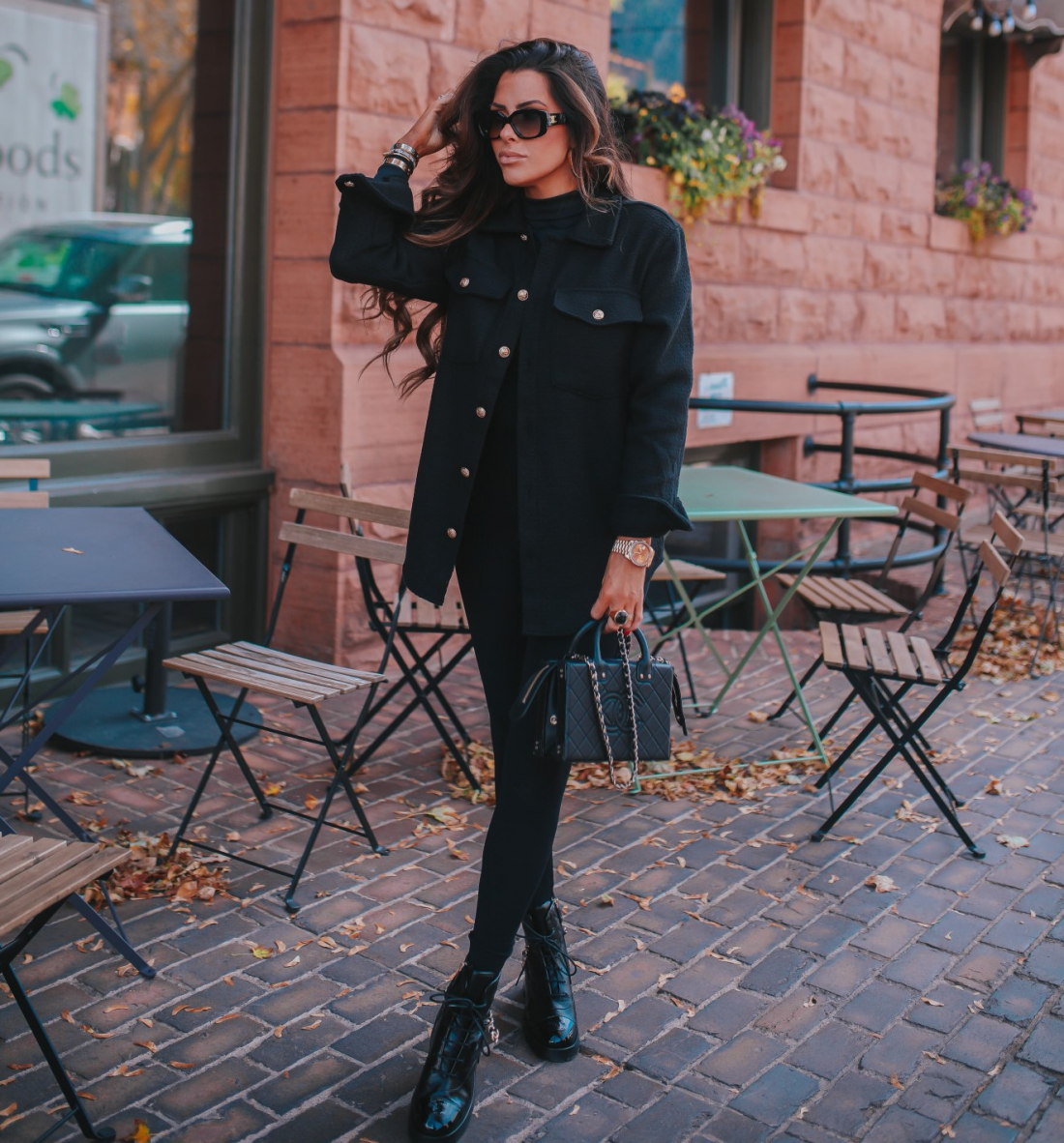 Lunettes de soleil Celine Triomphe 06 Papillon CL40226U en acétate - Ecaille vue 3