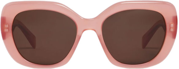 Lunettes de soleil Celine Triomphe 06 Papillon CL40226U en acétate - Rose vue 2