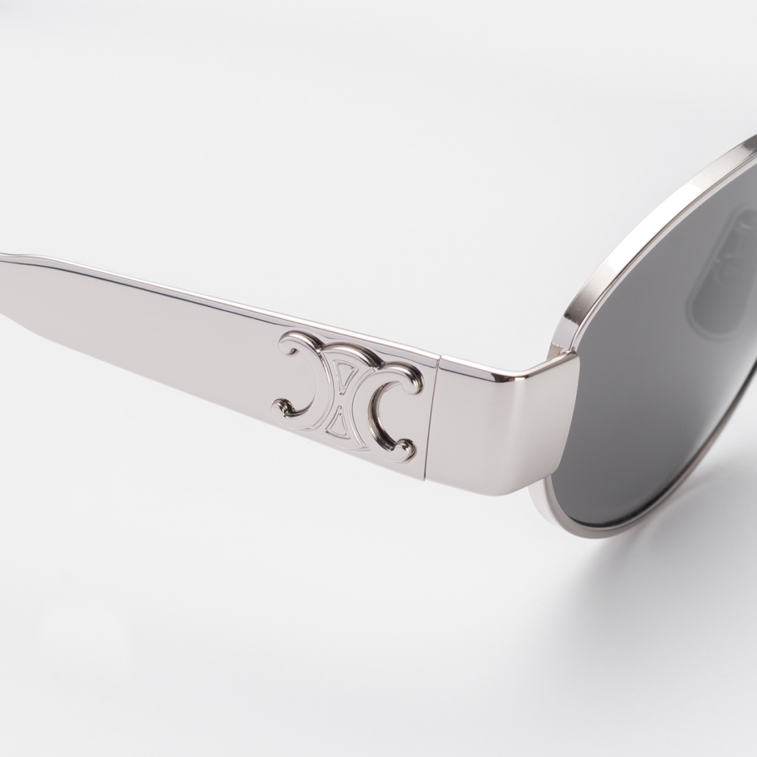 Lunettes de soleil Celine Triomphe ovales CL40235U monture métal - Argent vue 5