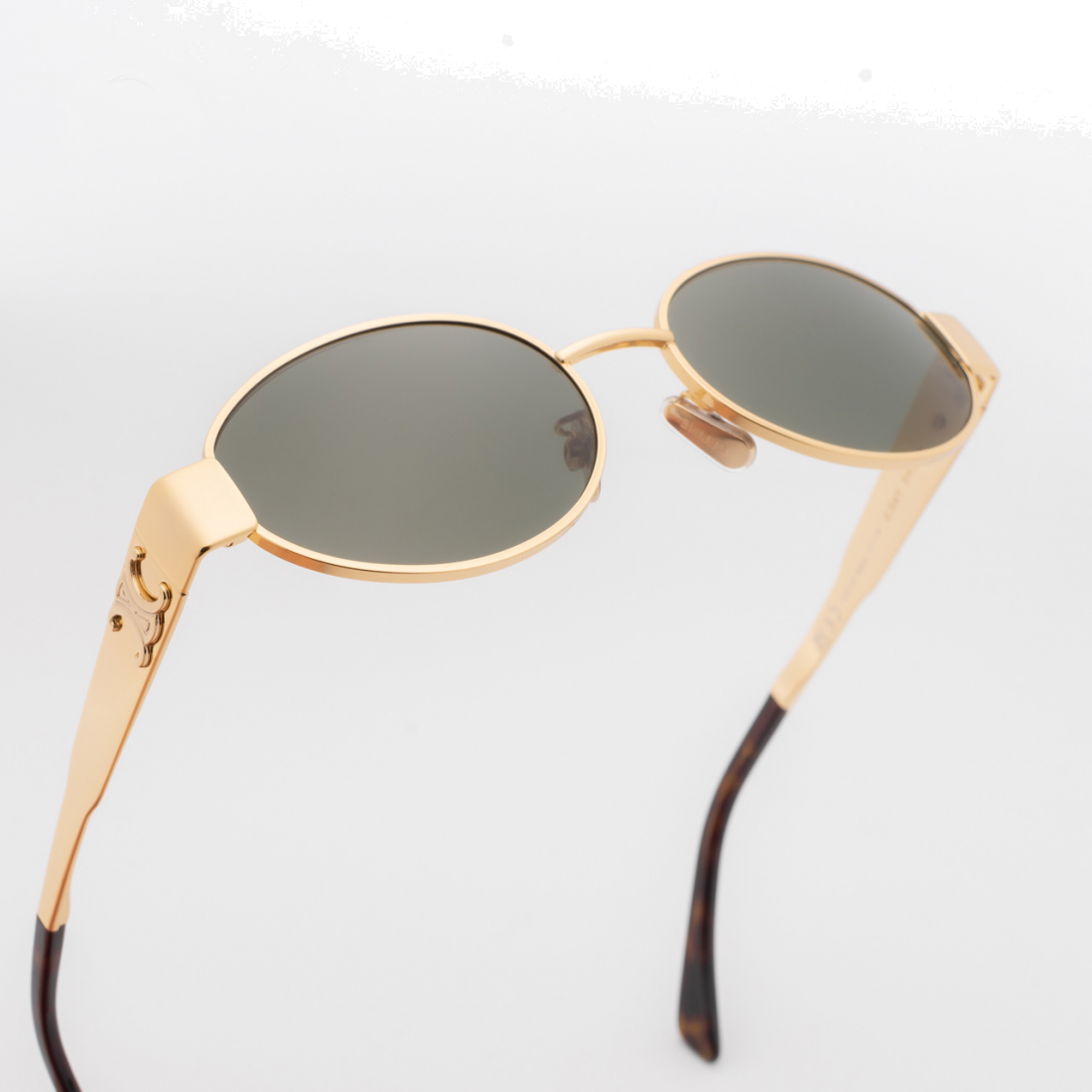 Lunettes de soleil Celine Triomphe ovales CL40235U monture métal - Or vue 7