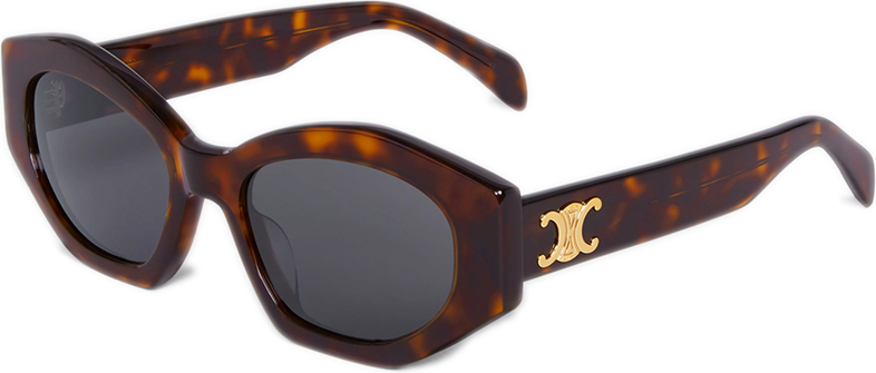 Lunettes de soleil Celine Triomphe 08 CL40238U géométriques en acétate - Ecaille vue 3