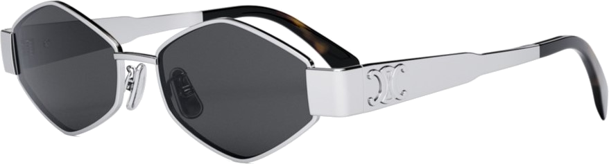 Lunettes de soleil Celine Triomphe 01 ovales CL40254U monture géométrique - Argent vue 2