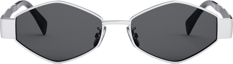 Lunettes de soleil Celine Triomphe 01 ovales CL40254U monture géométrique - Argent vue 3