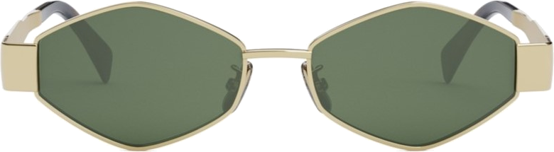 Lunettes de soleil Celine Triomphe 01 ovales CL40254U monture géométrique - Or vue 2