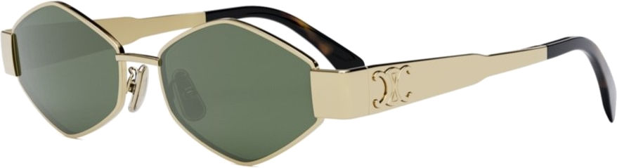 Lunettes de soleil Celine Triomphe 01 ovales CL40254U monture géométrique - Or vue 3
