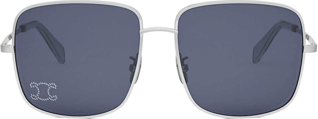 Lunettes de Soleil Celine Rhinestone Triomphe 01 métal CL40284U logo incrusté - Argent