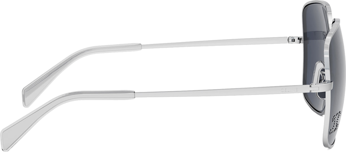 Lunettes de Soleil Celine Rhinestone Triomphe 01 métal CL40284U logo incrusté - Argent vue 3