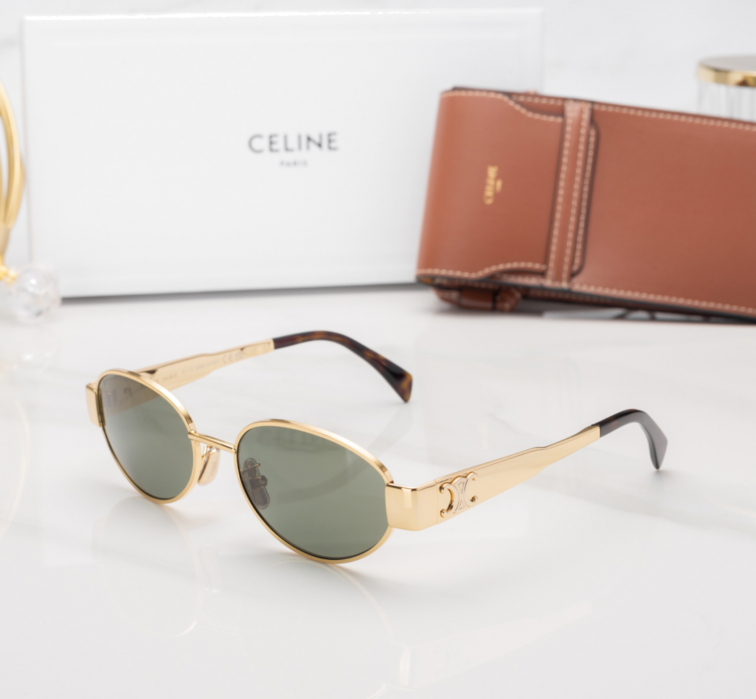 Lunettes de soleil Celine Triomphe 01 - Monture métal ovale CL40235U - Femme vue 6