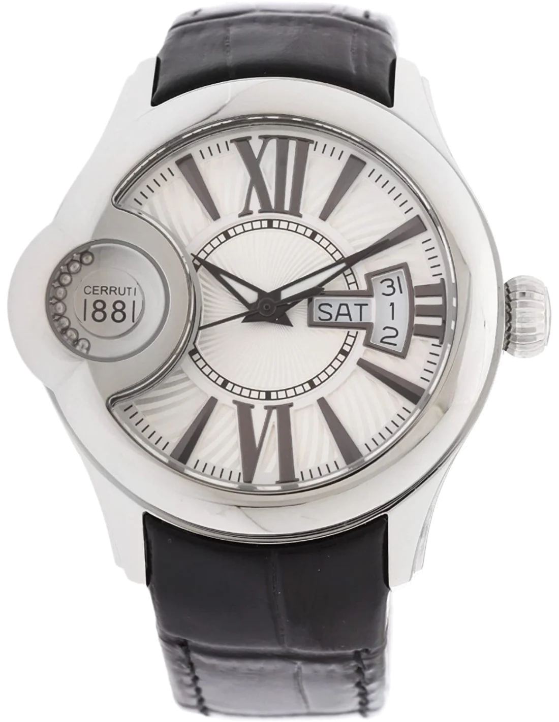 Montre Femme Cerruti 1881 CRM043A212F - Cadran Blanc, Boîtier Argent, Bracelet Noir vue 2