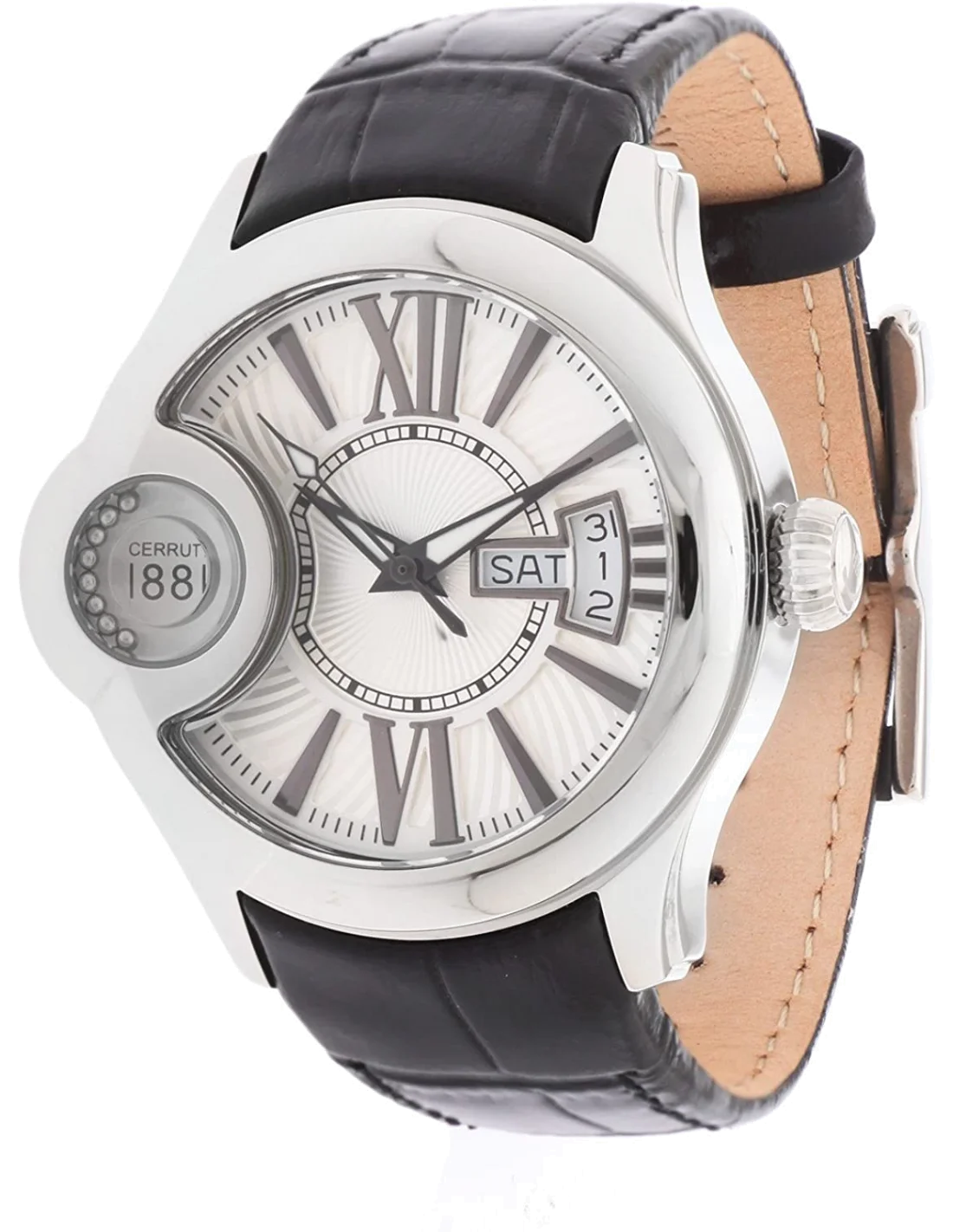 Montre Femme Cerruti 1881 CRM043A212F - Cadran Blanc, Boîtier Argent, Bracelet Noir