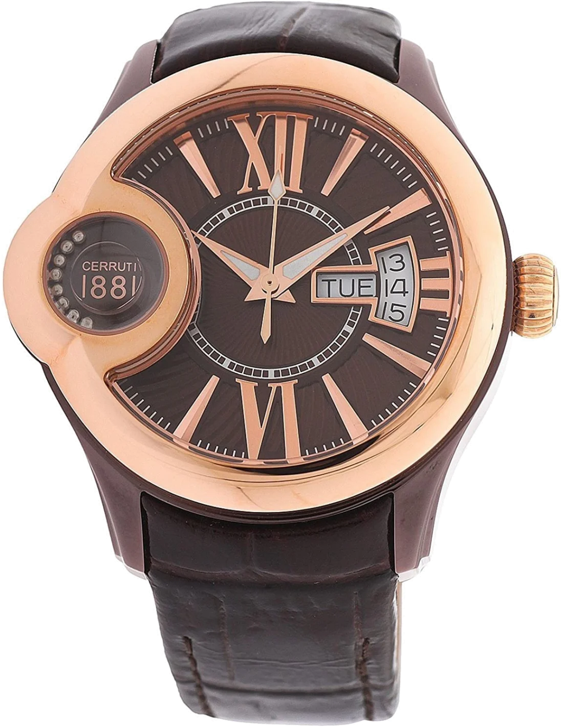Montre Femme Cerruti 1881 CRM043L233F Cadran et Boîtier Or Rose, Bracelet Acier Marron vue 2