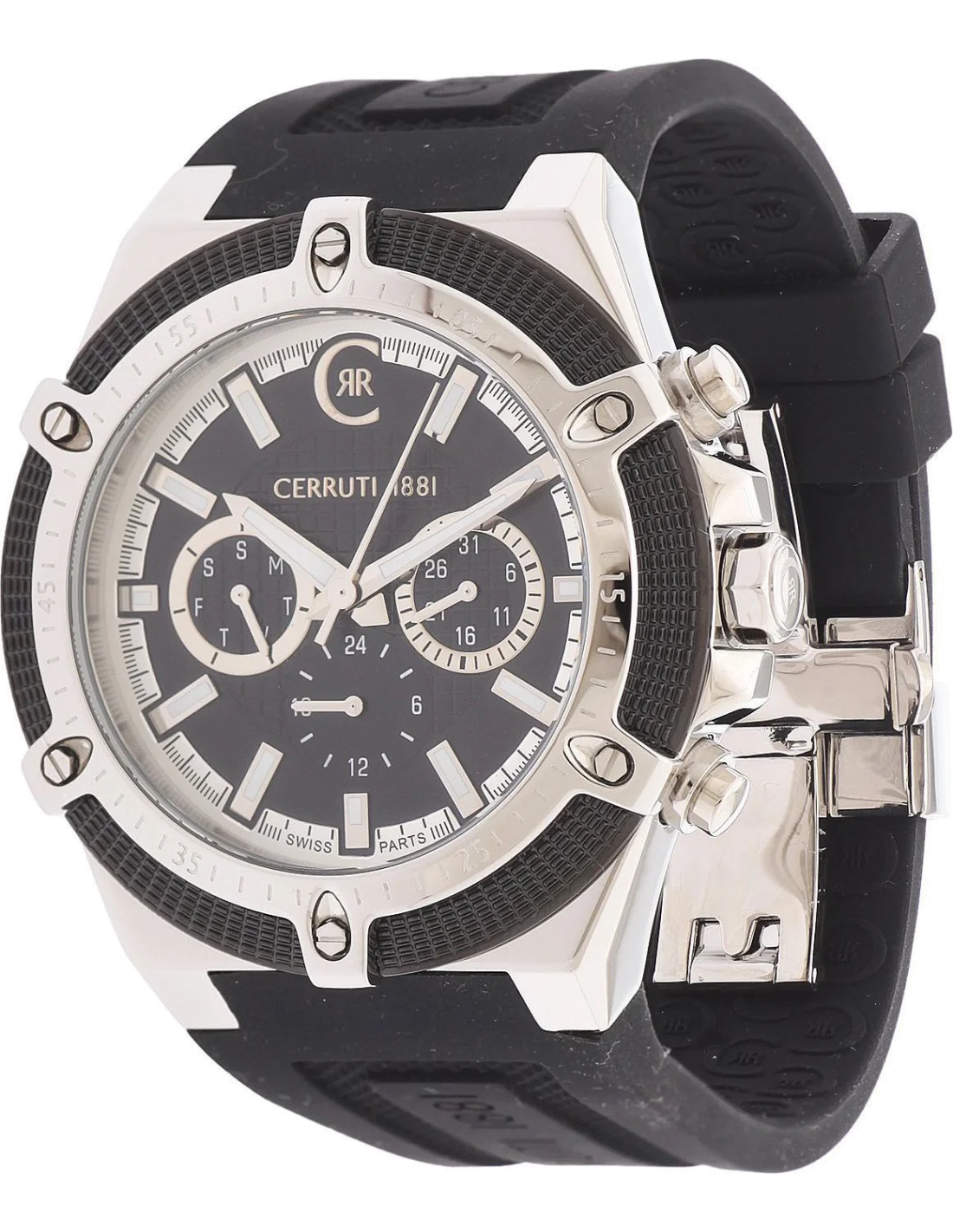 Montre Homme Cerruti 1881 CRA036E224H Argent et noir vue 2