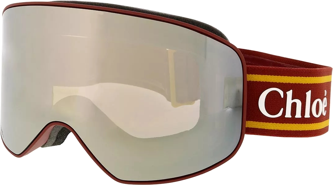 Masque de ski Chloé Cassidy CH0072S métallisé bande ajustable avec logo - Bordeaux vue 2