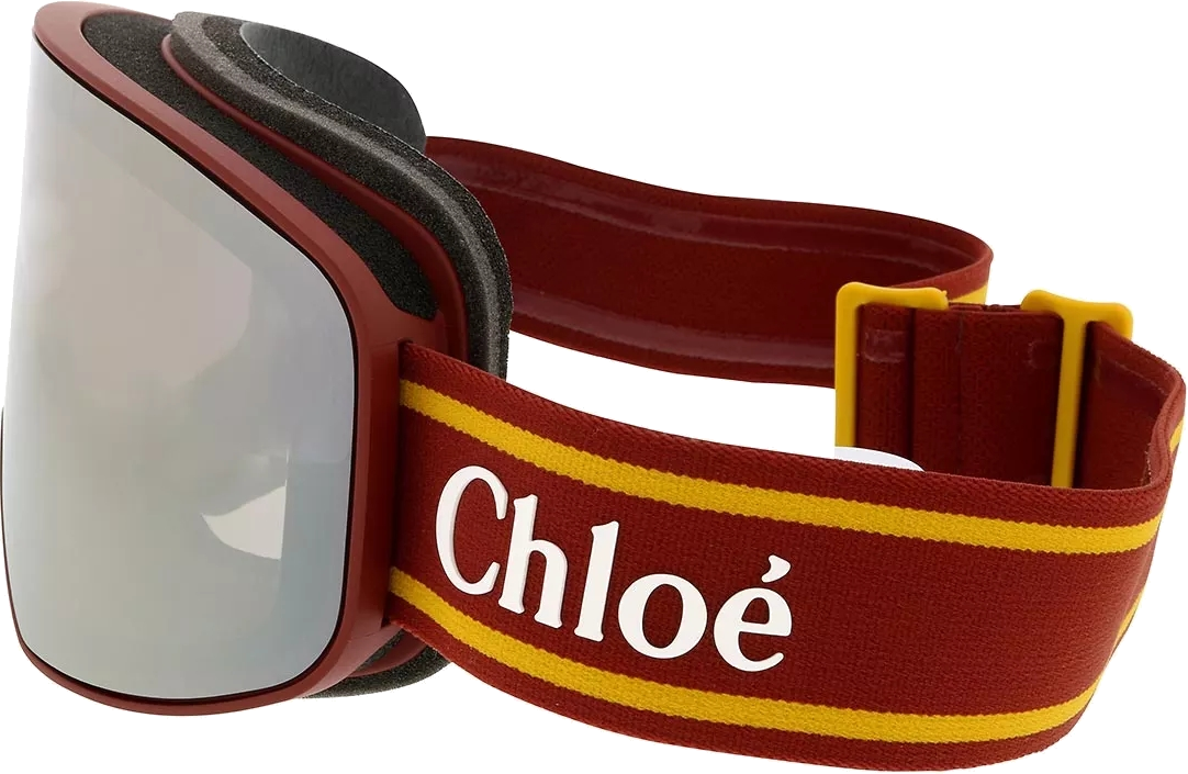 Masque de ski Chloé Cassidy CH0072S métallisé bande ajustable avec logo - Bordeaux vue 3