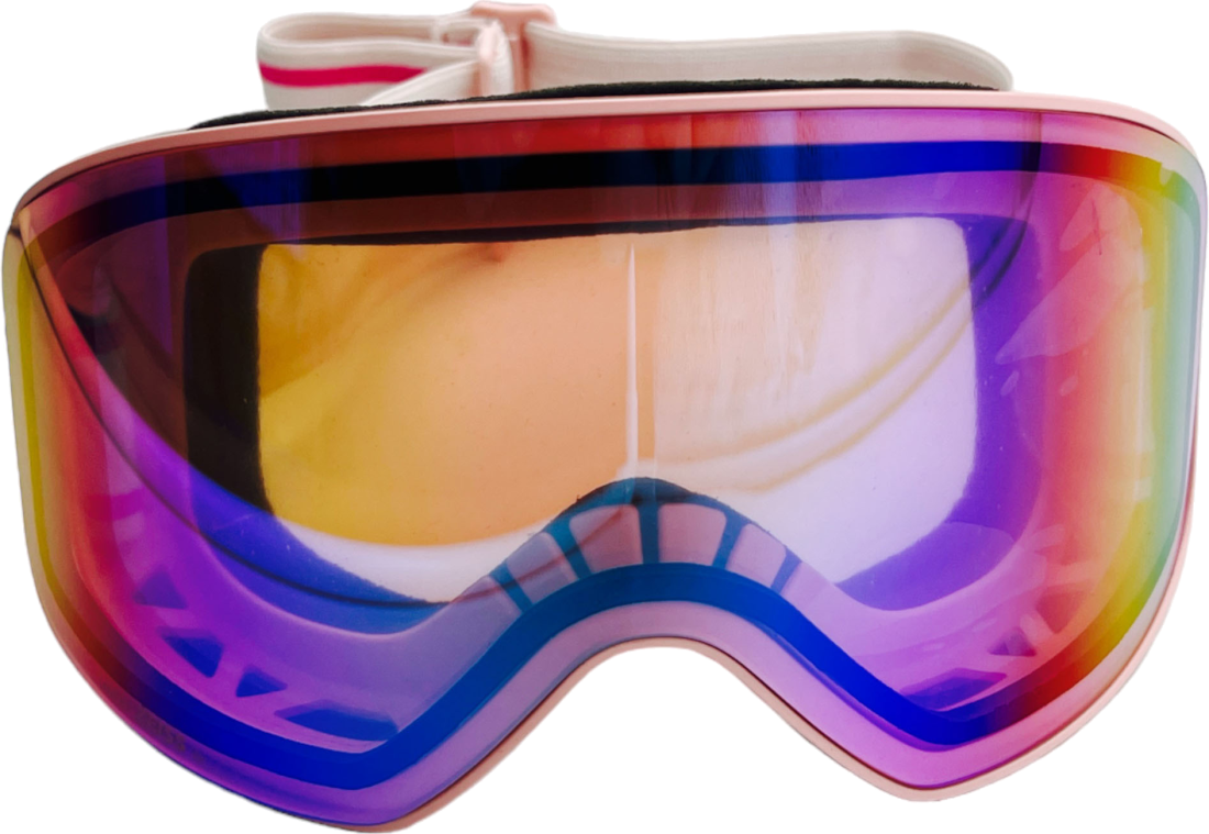 Masque de ski Chloé Cassidy CH0072S métallisé bande ajustable avec logo - Rose vue 3