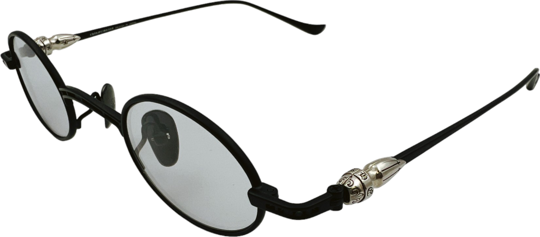 Lunettes de soleil Chrome Hearts vintage rondes en métal - Noir vue 2