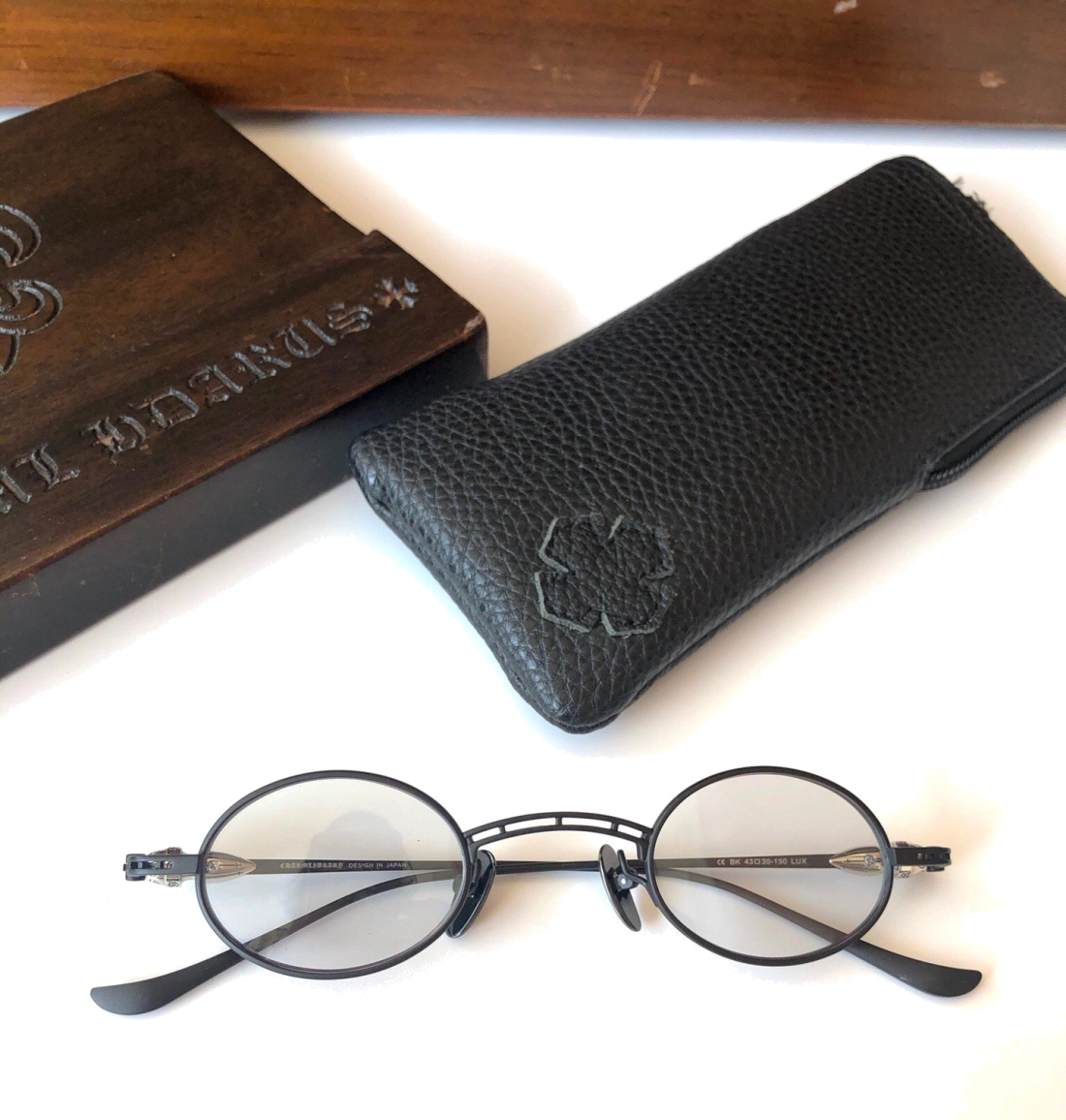Lunettes de soleil Chrome Hearts vintage rondes en métal - Noir vue 4