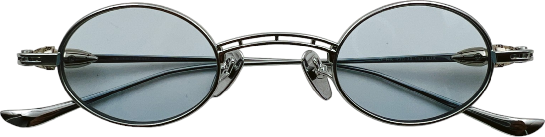 Lunettes de soleil Chrome Hearts vintage rondes en métal - Bleu vue 3