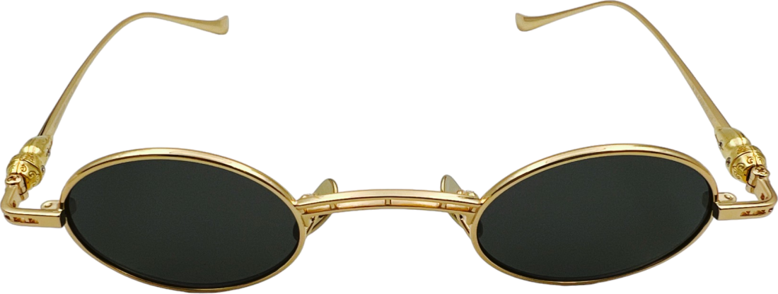 Lunettes de soleil Chrome Hearts vintage rondes en métal - Or vue 2