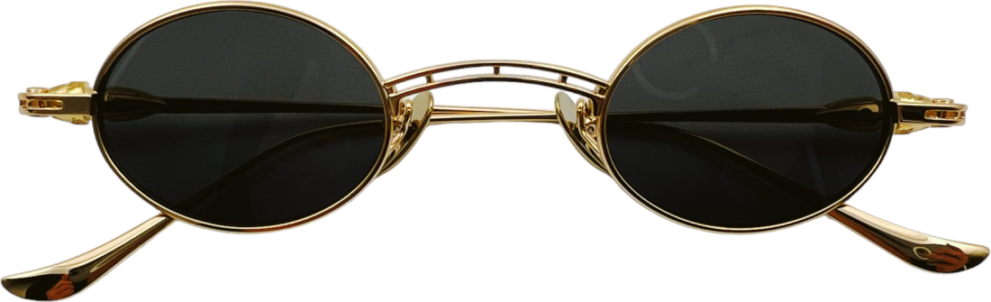 Lunettes de soleil Chrome Hearts vintage rondes en métal - Or vue 3
