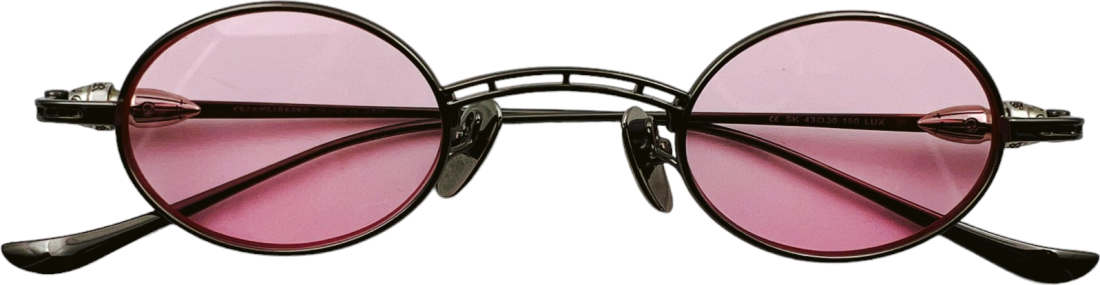 Lunettes de soleil Chrome Hearts vintage rondes en métal - Rose vue 2